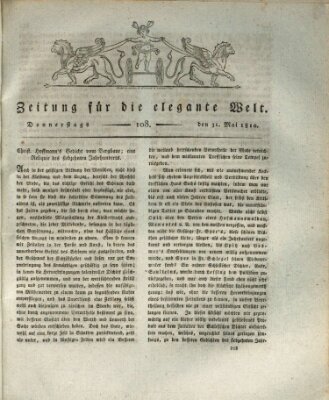 Zeitung für die elegante Welt Donnerstag 31. Mai 1810