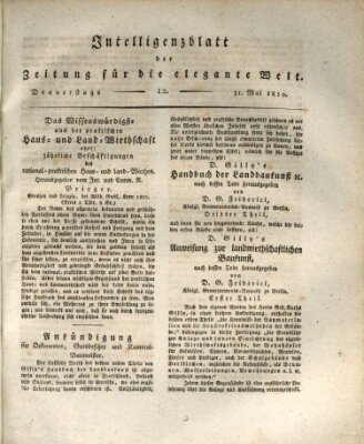 Zeitung für die elegante Welt Donnerstag 31. Mai 1810