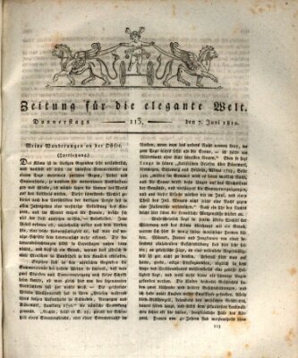 Zeitung für die elegante Welt Donnerstag 7. Juni 1810