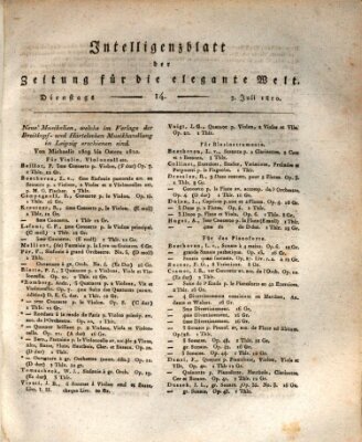 Zeitung für die elegante Welt Dienstag 3. Juli 1810