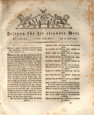 Zeitung für die elegante Welt Dienstag 31. Juli 1810