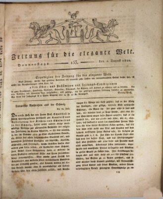 Zeitung für die elegante Welt Donnerstag 2. August 1810