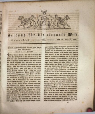 Zeitung für die elegante Welt Donnerstag 16. August 1810