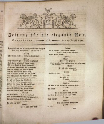 Zeitung für die elegante Welt Samstag 18. August 1810