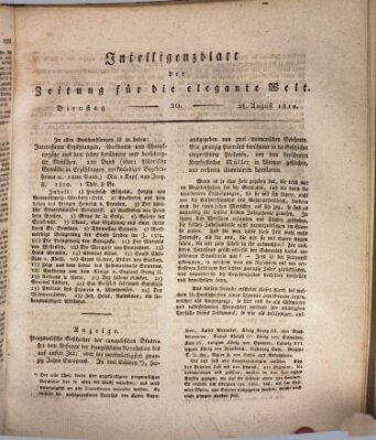 Zeitung für die elegante Welt Dienstag 28. August 1810