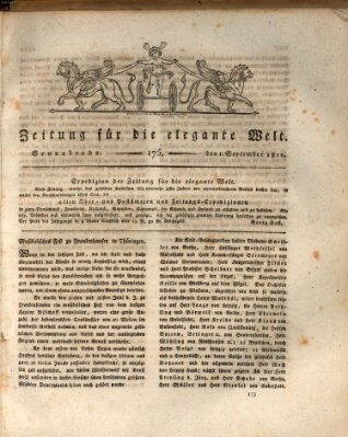 Zeitung für die elegante Welt Samstag 1. September 1810