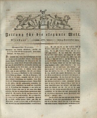 Zeitung für die elegante Welt Dienstag 4. September 1810