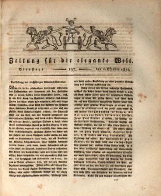 Zeitung für die elegante Welt Dienstag 2. Oktober 1810