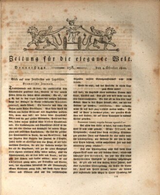 Zeitung für die elegante Welt Donnerstag 4. Oktober 1810