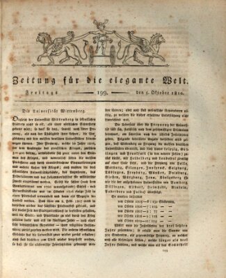 Zeitung für die elegante Welt Freitag 5. Oktober 1810