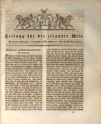 Zeitung für die elegante Welt Donnerstag 18. Oktober 1810