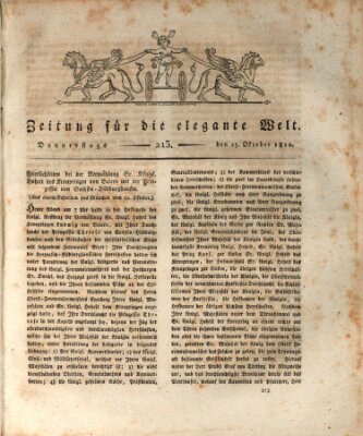 Zeitung für die elegante Welt Donnerstag 25. Oktober 1810