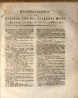 Zeitung für die elegante Welt Dienstag 30. Oktober 1810