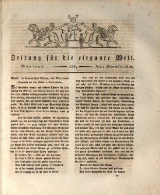 Zeitung für die elegante Welt Montag 5. November 1810