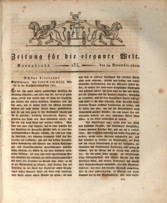 Zeitung für die elegante Welt Samstag 24. November 1810