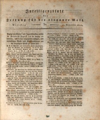 Zeitung für die elegante Welt Dienstag 27. November 1810