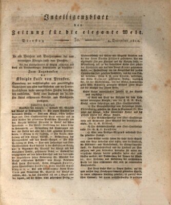 Zeitung für die elegante Welt Dienstag 4. Dezember 1810