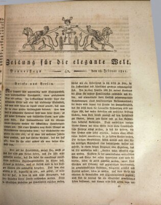 Zeitung für die elegante Welt Donnerstag 28. Februar 1811