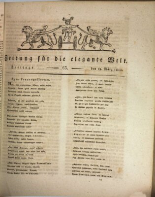 Zeitung für die elegante Welt Freitag 29. März 1811