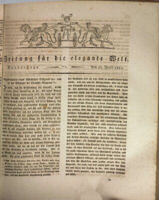 Zeitung für die elegante Welt Donnerstag 11. April 1811