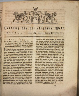 Zeitung für die elegante Welt Samstag 14. September 1811