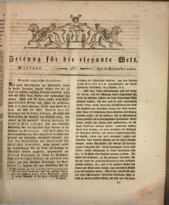 Zeitung für die elegante Welt Montag 16. September 1811