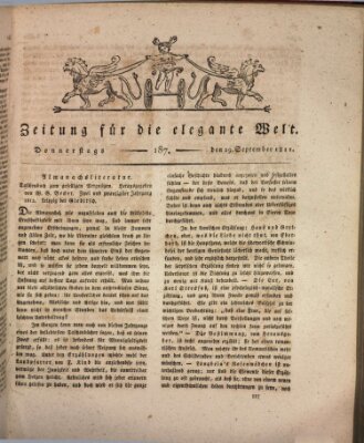 Zeitung für die elegante Welt Donnerstag 19. September 1811