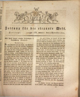 Zeitung für die elegante Welt Freitag 20. September 1811