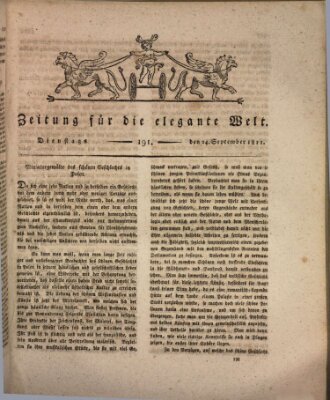 Zeitung für die elegante Welt Dienstag 24. September 1811