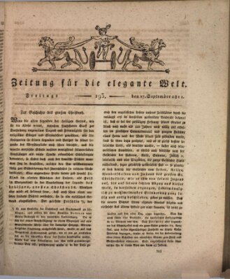 Zeitung für die elegante Welt Freitag 27. September 1811