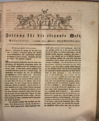 Zeitung für die elegante Welt Samstag 28. September 1811