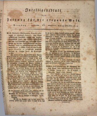 Zeitung für die elegante Welt Dienstag 29. Oktober 1811