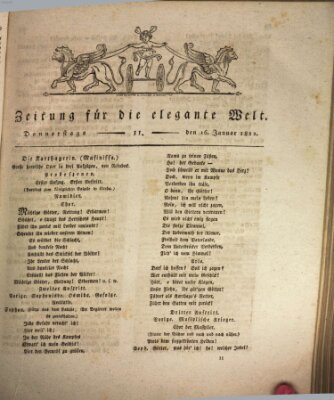 Zeitung für die elegante Welt Donnerstag 16. Januar 1812