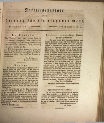 Zeitung für die elegante Welt Samstag 18. Januar 1812