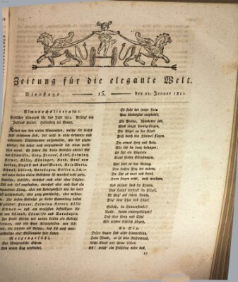 Zeitung für die elegante Welt Dienstag 21. Januar 1812