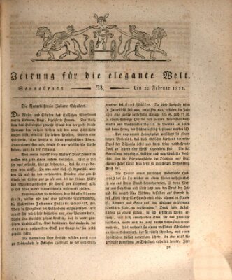 Zeitung für die elegante Welt Samstag 22. Februar 1812