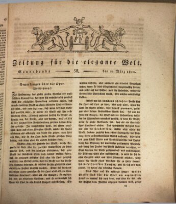 Zeitung für die elegante Welt Samstag 21. März 1812