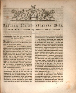 Zeitung für die elegante Welt Montag 20. April 1812