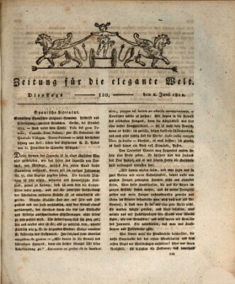 Zeitung für die elegante Welt Dienstag 2. Juni 1812