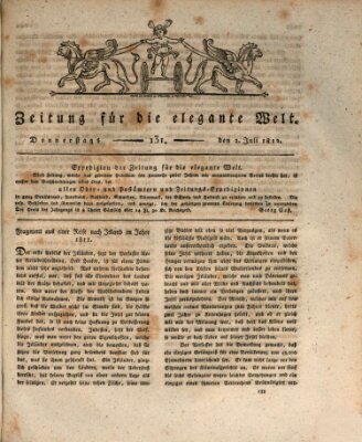 Zeitung für die elegante Welt Donnerstag 2. Juli 1812