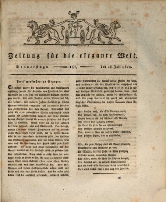 Zeitung für die elegante Welt Donnerstag 16. Juli 1812