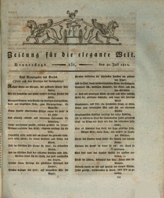 Zeitung für die elegante Welt Donnerstag 30. Juli 1812