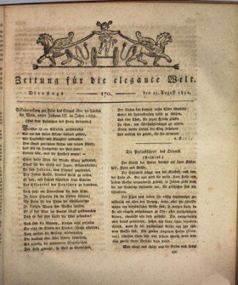 Zeitung für die elegante Welt Dienstag 25. August 1812