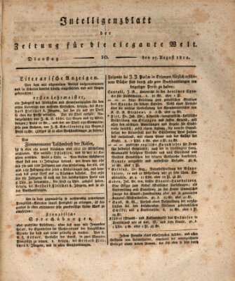 Zeitung für die elegante Welt Dienstag 25. August 1812