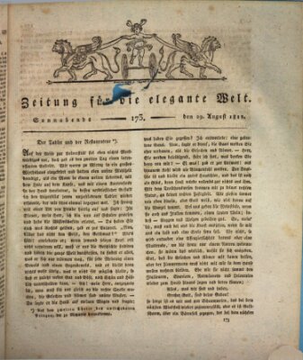 Zeitung für die elegante Welt Samstag 29. August 1812