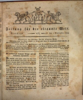 Zeitung für die elegante Welt Dienstag 1. September 1812