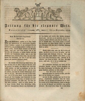 Zeitung für die elegante Welt Samstag 12. September 1812