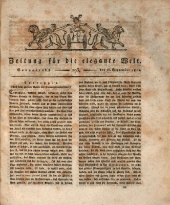 Zeitung für die elegante Welt Samstag 26. September 1812