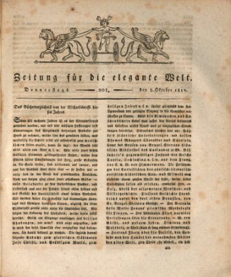 Zeitung für die elegante Welt Donnerstag 8. Oktober 1812