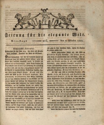 Zeitung für die elegante Welt Dienstag 27. Oktober 1812